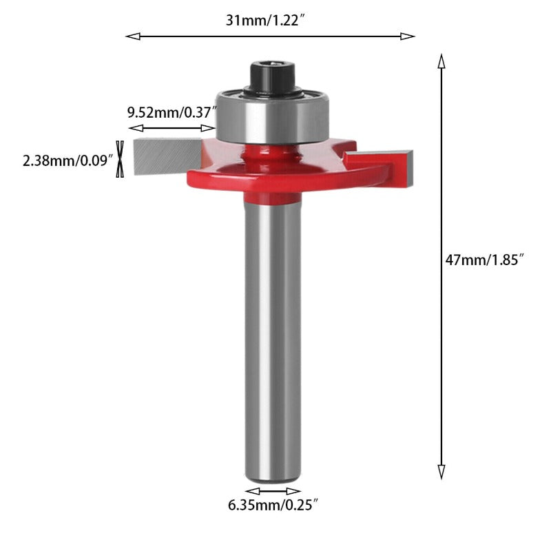 Knock on trim router bit slot cutter 1/4 inch router bit