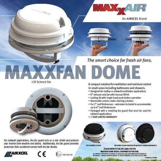 Maxxair Maxxfan Plus Black/White Roof or Wall vent